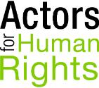 Text of a logo for Actors for Human Rights in the colours black and green